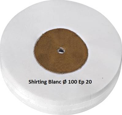 Disque Shirting Blanc Ø 100 Ep 20 - 90 Feuilles