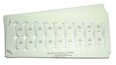 Etiquette Beta Or 750/1000 Pour Médailles - Plaque de 18 Etiquettes