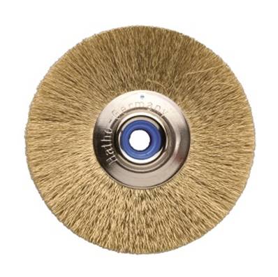 Brosse Circ. Fils Laiton Bague Bleue, 1 Rang, Ø 51 mm