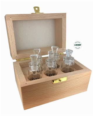 Nécessaire à Toucher - Coffret Bois 5 Flacons + Pierre