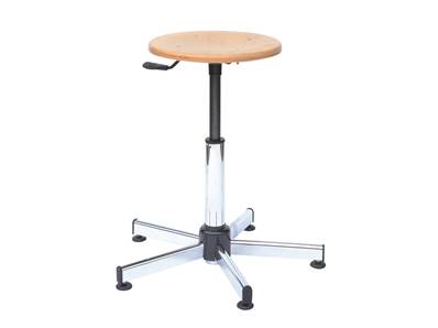 Tabouret Assise Bois Ø 32 Cm, Gaz H45/56, Sur Patins.