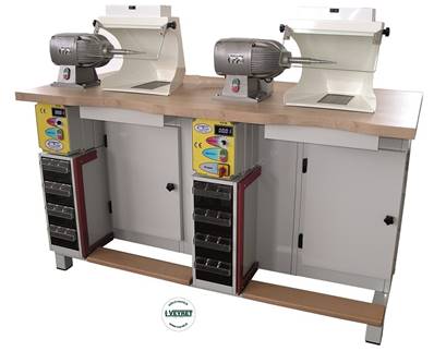 Table à Polir Pro 0.55 HP - 2 Postes CE - Varateur 500 à 3600 T/M