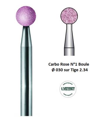 Carbo Rose N°1 Boule Ø 030 sur Tige 2.34