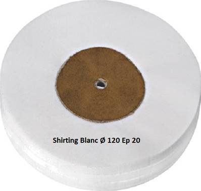 Disque Shirting Blanc Ø 120 Ep 20 - 90 Feuilles
