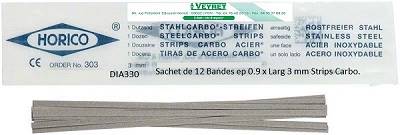 Sachet de 12 Bandes ep 0.9 x Larg 3 mm Strips Carbo.