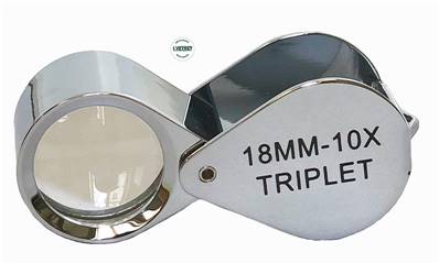 Loupe 10 X Triplet, Aplanétique, Avec Etui - 18 mm