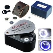 Loupe 10 X  LED et UV Triplet, Aplanétique  20.5 mm 