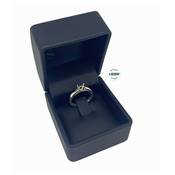 Ecrin Bague Languette Type Cuir Noir 45 x 45 x H40 mm