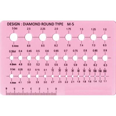Calibre PlaqueRose Diamant Rondes 34 Trous de 0.11 à 3 Ct